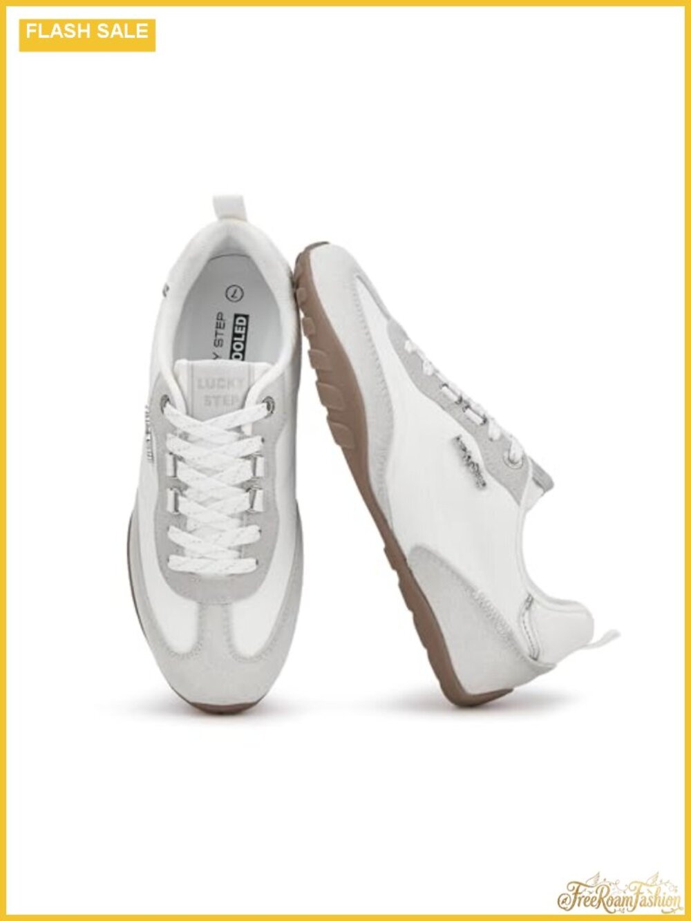 Women's Retro Fashion Sneakers with Thin Sole and Two Pairs of Shoelaces